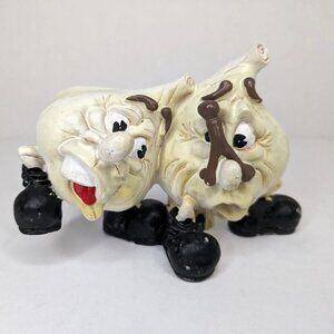 Vintage Anthropomorphic Garlic Kitchen Decor Figurine, Funny, Kitschy